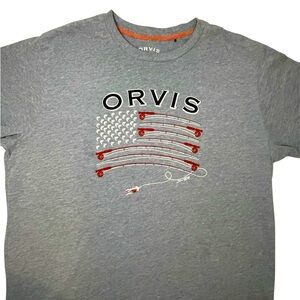 Orvis men’s size XL short sleeve tshirt/nautical/fishing/American/patriotic